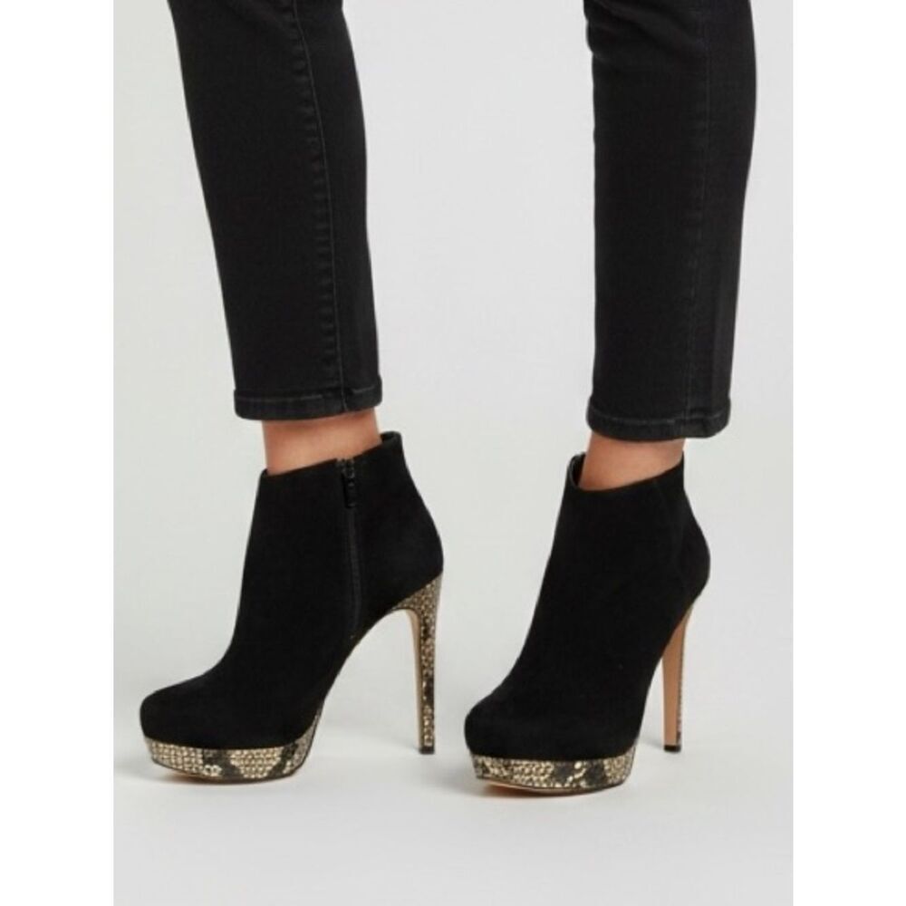 Alexandre Birman Black Suede Python Heels Ankle Booties size EUR 35 US 5